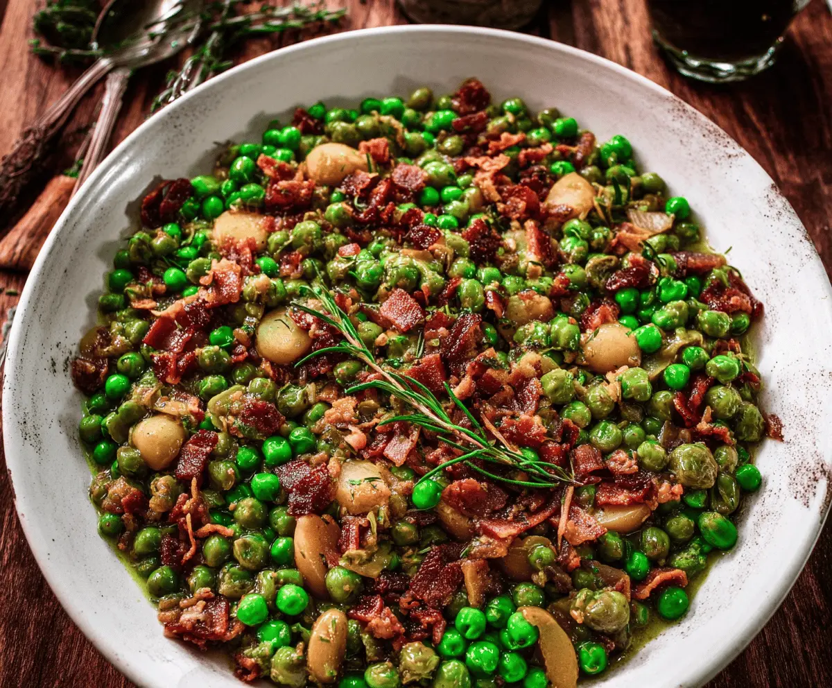 Easy Thanksgiving Peas with Pear & Pancetta