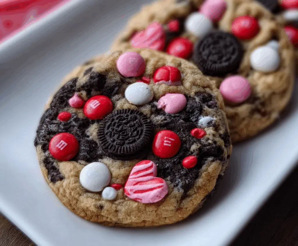 Valentine’s day Oreo M&m’s cookies