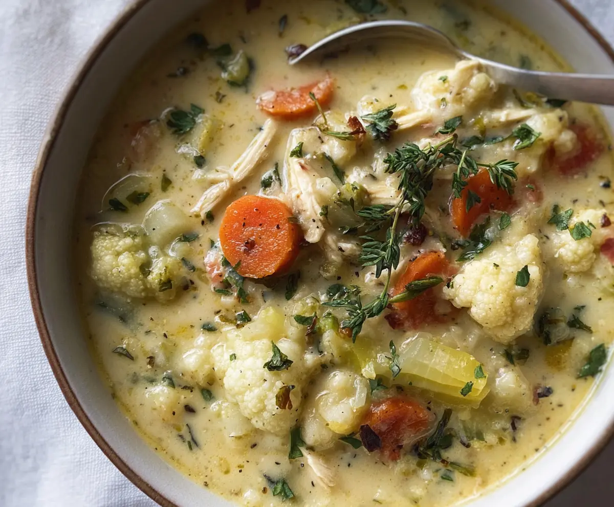 Quick Cauliflower Chicken Soup