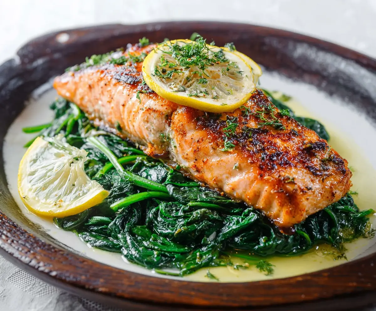 Easy Baked Salmon with Spinach