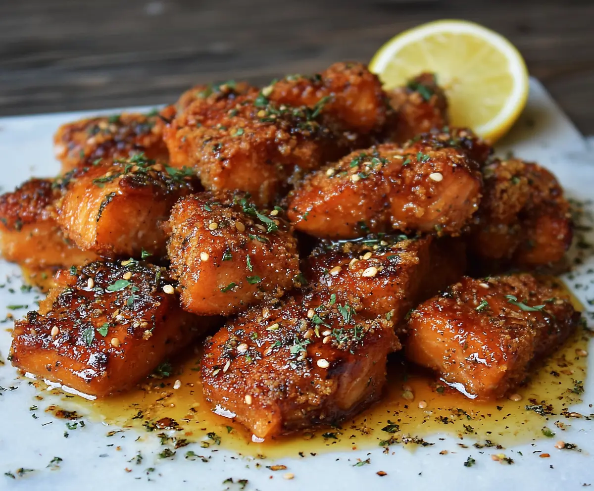 Crispy Honey Garlic Salmon Bites Recipe