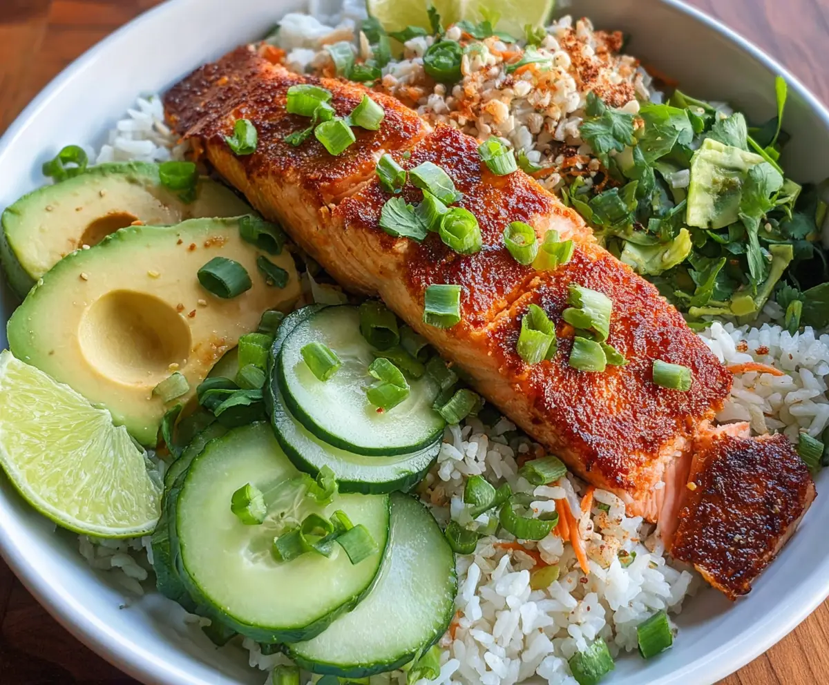 Easy Crispy Salmon Rice Bowl