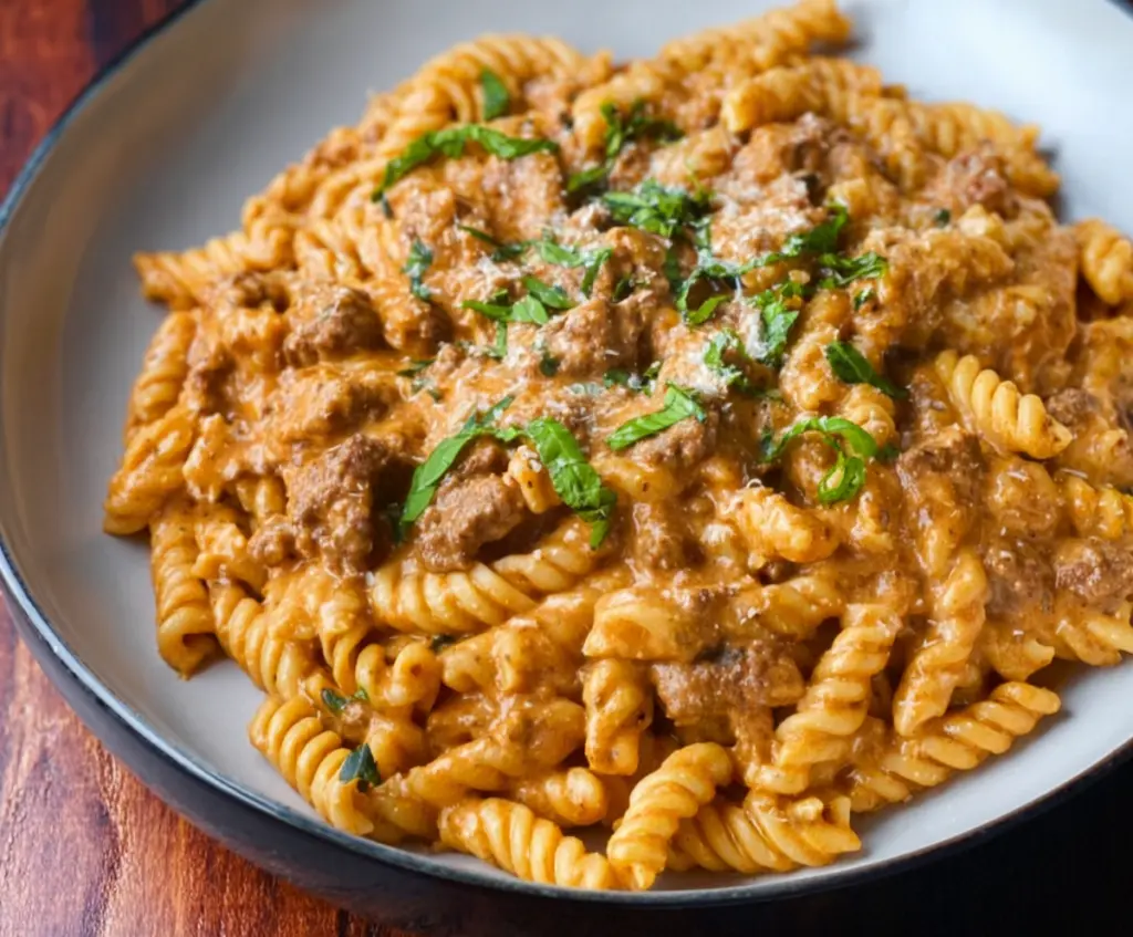 Easy High Protein Creamy Beef Pasta Recipe