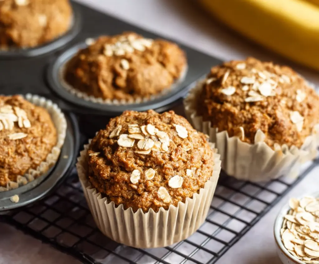 Healthy Banana Oatmeal Muffins (No Blender!)