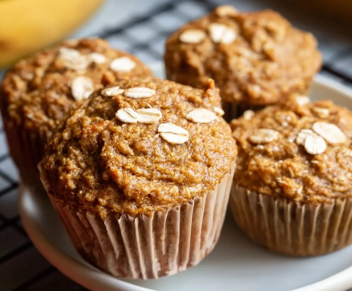 Healthy Banana Oatmeal Muffins No Blender