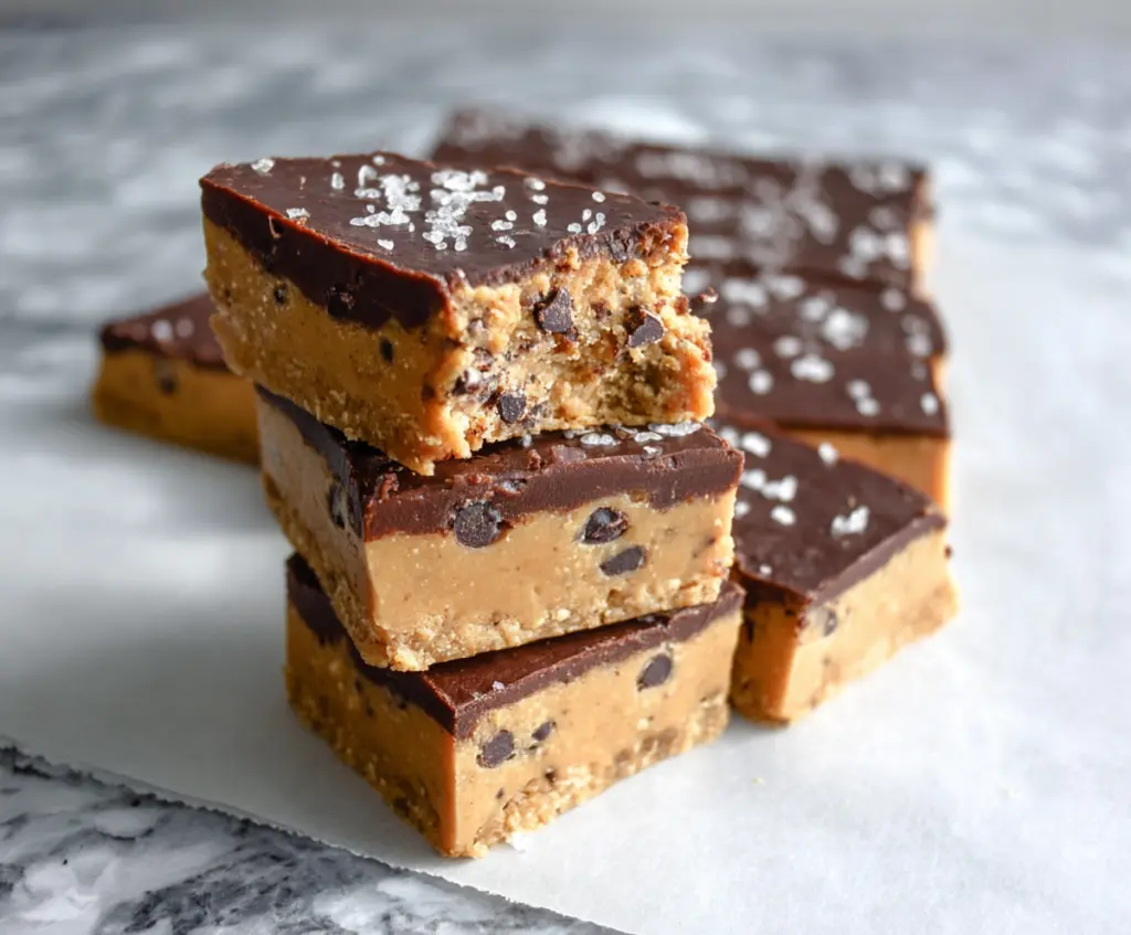 Healthy No Bake Cookie Dough Bars (Gluten-Free, Vegan)