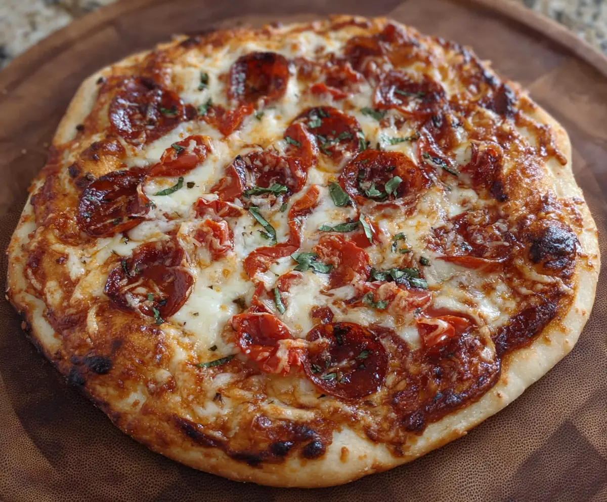 Delicious low calorie Greek yogurt pizza dough ready to be baked, healthy vegan snack option