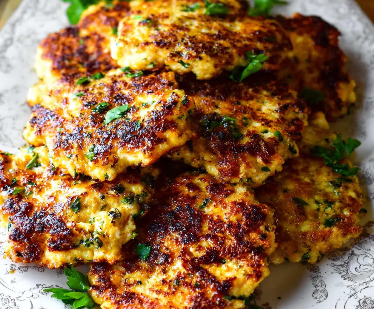 Easy Cheesy Chicken Fritters - Low Carb Dinner