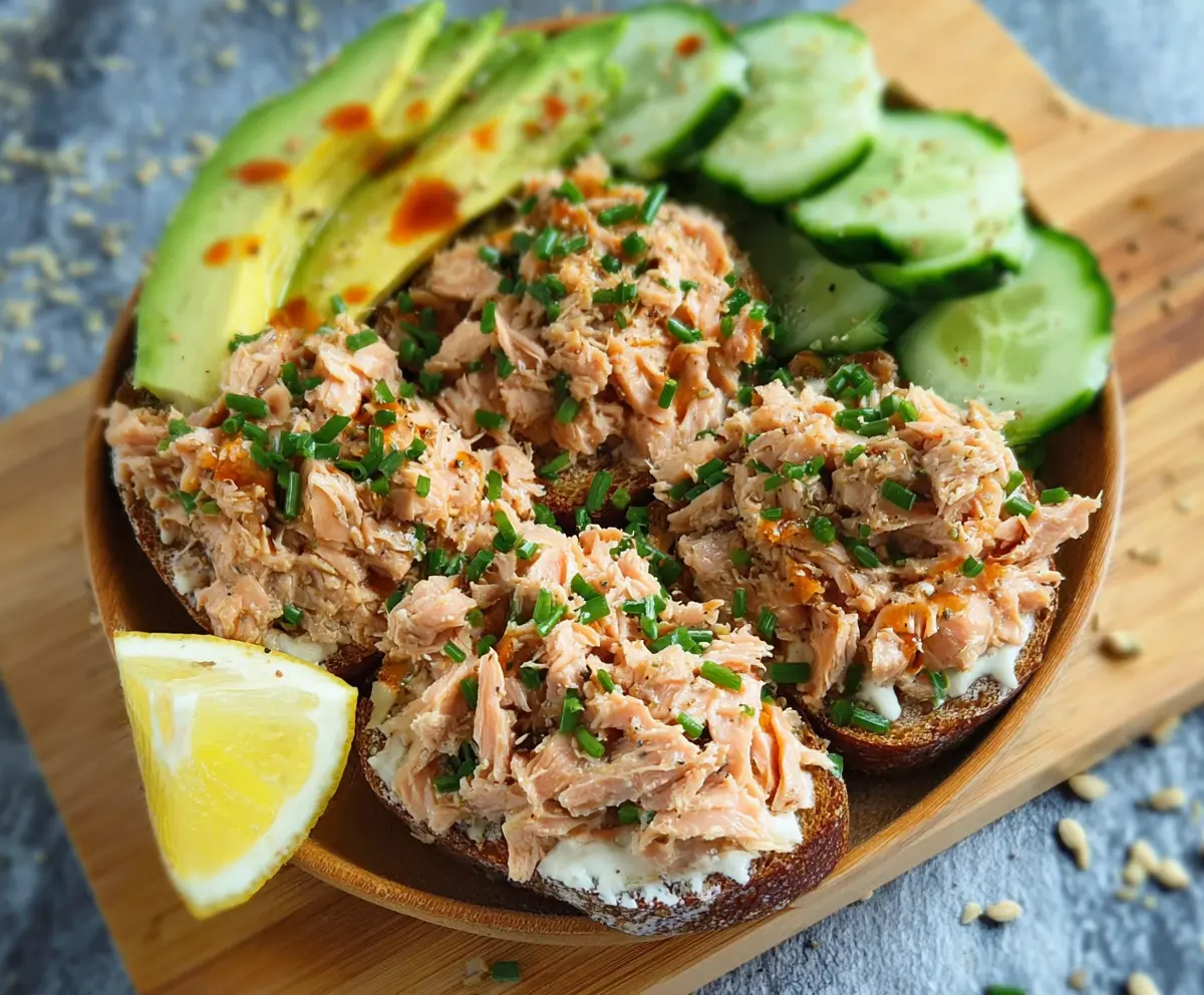 Delicious quick and healthy canned salmon recipe served with fresh vegetables.