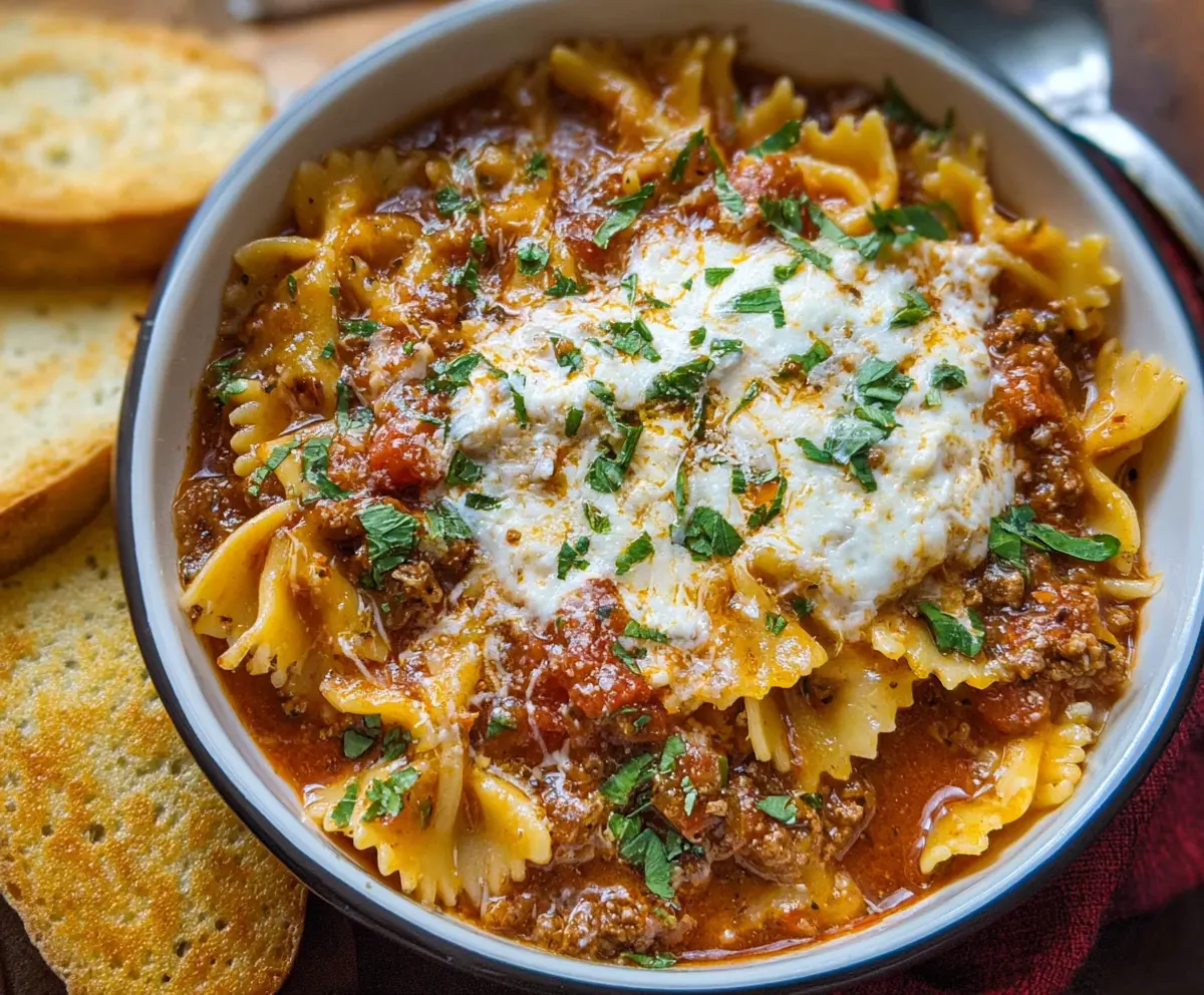 Quick & Easy Lasagna Soup Recipe
