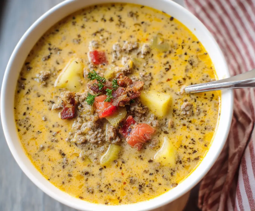 Rich Cheeseburger Soup