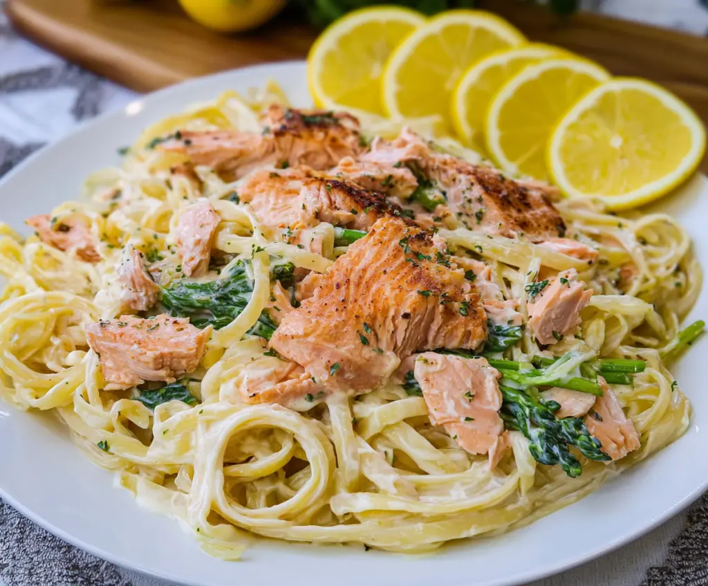 Salmon Pasta with Lemon Cream Sauce
