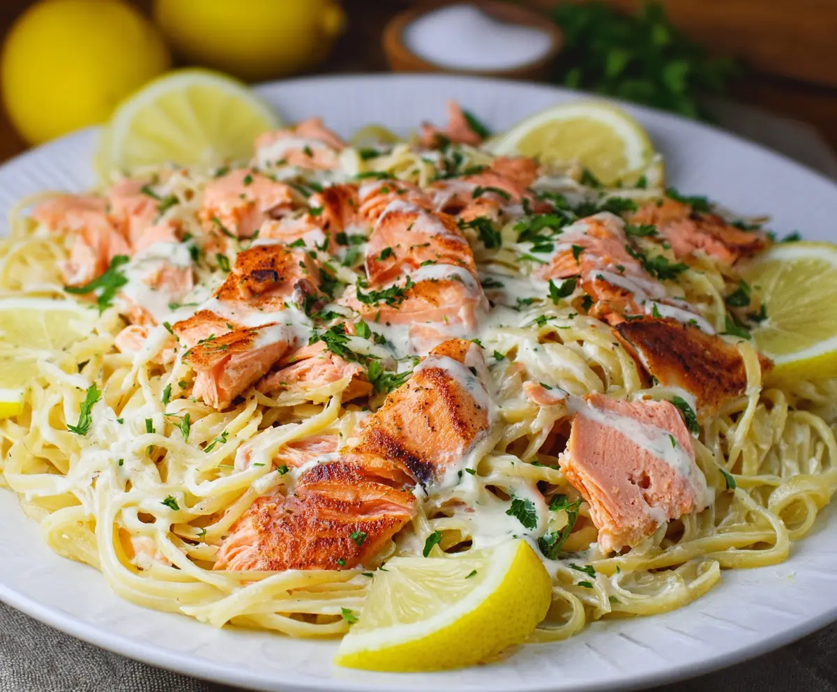 Creamy Lemon Salmon Pasta