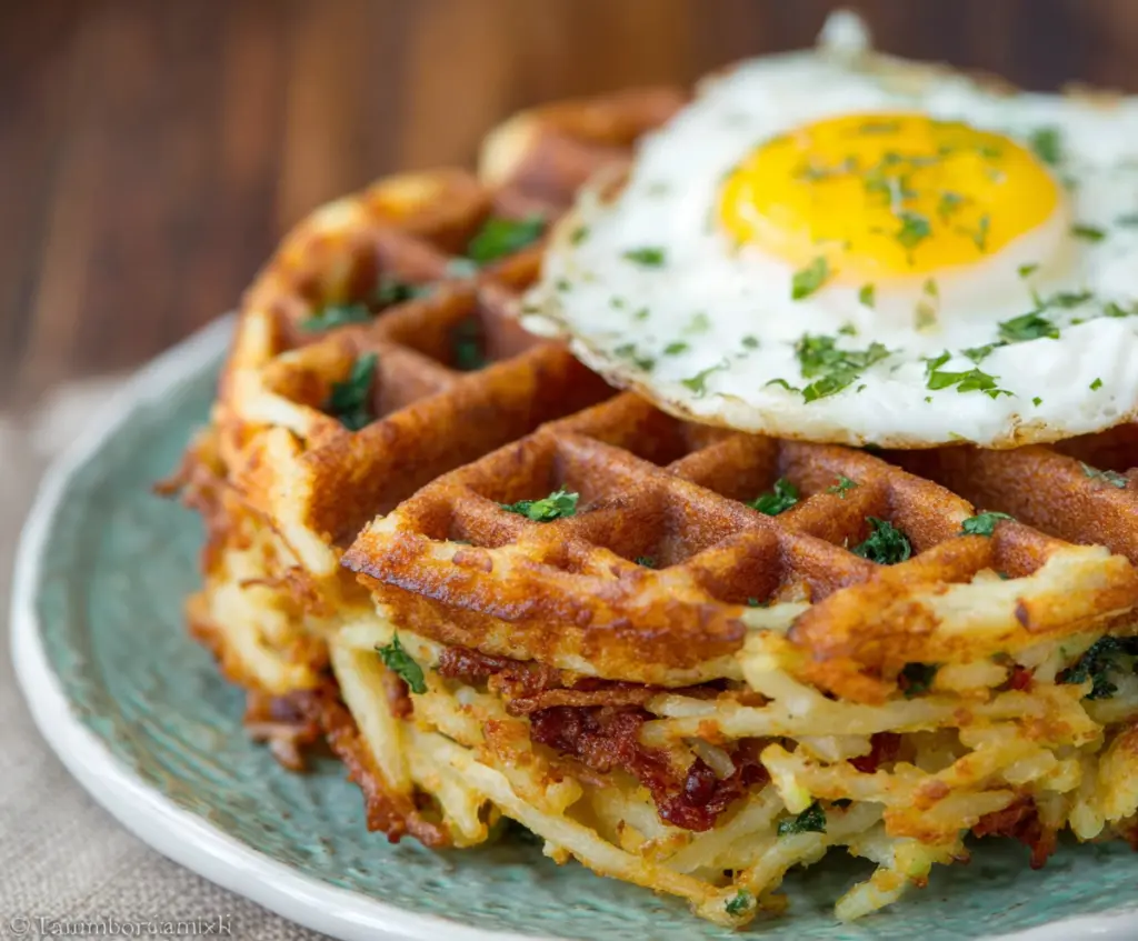 Savory Hashbrown Chaffle : Healthy Breakfast Recipes