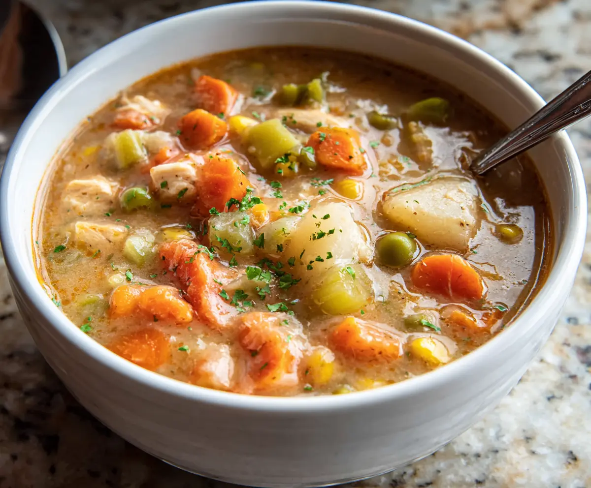 Easy Slow Cooker Chicken Corn Soup
