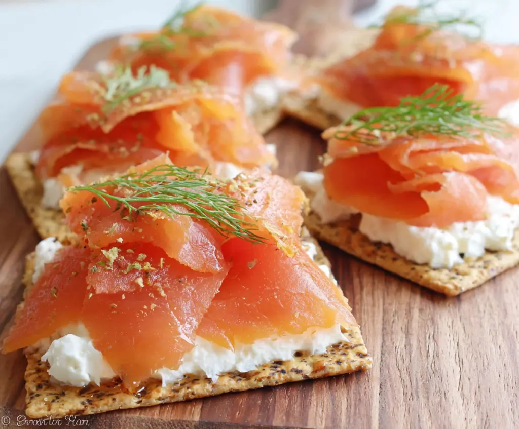 Smoked Salmon Cream Cheese Crackers