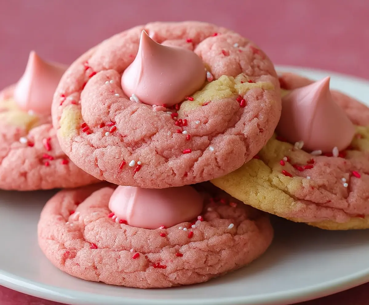 Strawberry Kiss Valentine Cookies