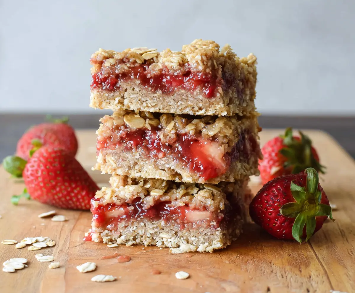 Easy Vegan Strawberry Oatmeal Bars