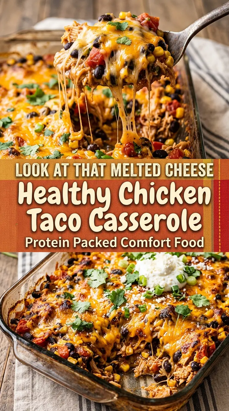 Healthy Chicken Taco Casserole creamy cheesy