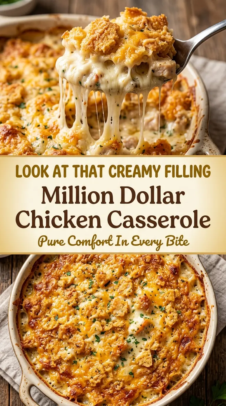 Million Dollar Chicken Casserole creamy cheesy casserole