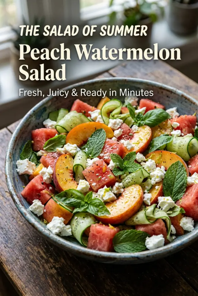 Peach Watermelon Salad with Honey Lime Dressing