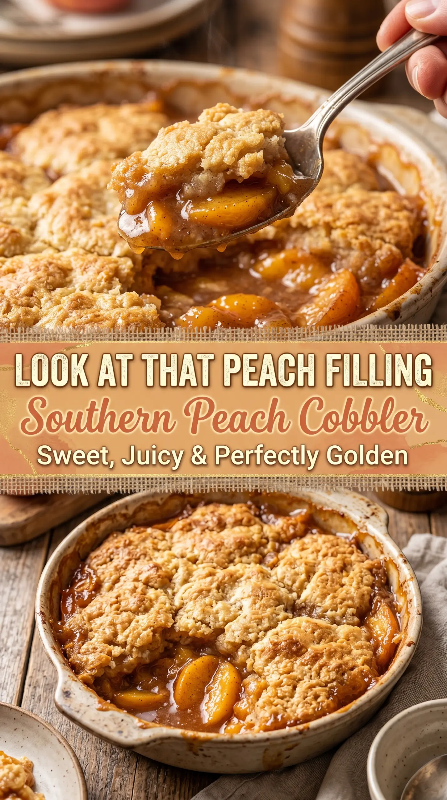 Southern Peach Cobbler juicy buttery golden