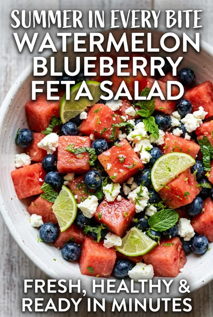 Watermelon Blueberry Feta Salad